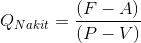 Q_{Nakit}= \frac{(F-A)}{(P-V)}