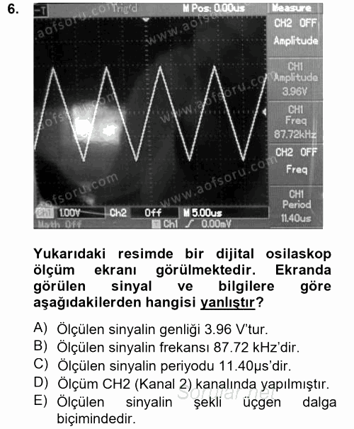 Elektrik Bakım, Arıza Bulma ve Güvenlik 2012 - 2013 Ara Sınavı 6.Soru