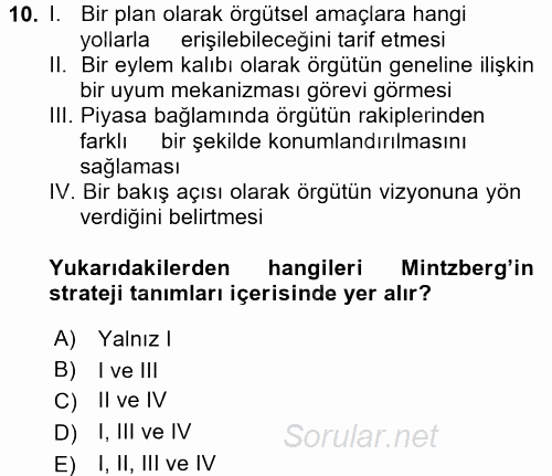 Halkla İlişkiler Yönetimi 2016 - 2017 Ara Sınavı 10.Soru