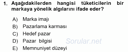 Sağlık Hizmetleri Pazarlaması 2015 - 2016 Ara Sınavı 1.Soru