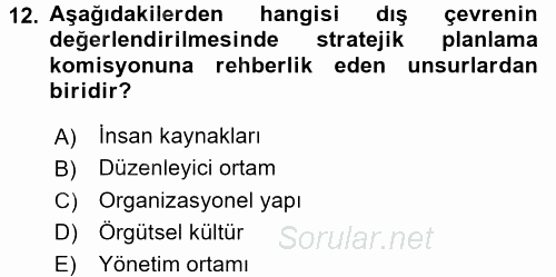 Sağlık Hizmetleri Pazarlaması 2015 - 2016 Ara Sınavı 12.Soru
