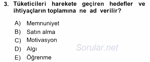 Sağlık Hizmetleri Pazarlaması 2015 - 2016 Ara Sınavı 3.Soru