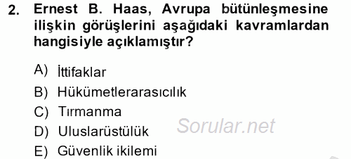 Uluslararası Örgütler 2013 - 2014 Ara Sınavı 2.Soru
