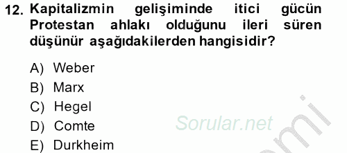 Ekonominin Güncel Sorunları 2014 - 2015 Ara Sınavı 12.Soru