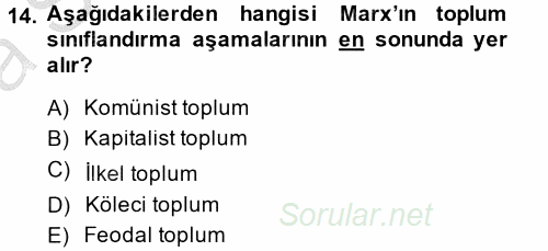 Ekonominin Güncel Sorunları 2014 - 2015 Ara Sınavı 14.Soru