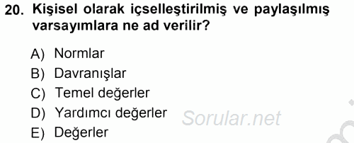 Sınıf Yönetimi 2012 - 2013 Ara Sınavı 20.Soru