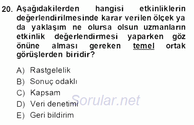 Etkinlik Yönetimi 2013 - 2014 Dönem Sonu Sınavı 20.Soru