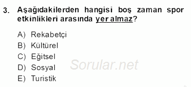 Etkinlik Yönetimi 2013 - 2014 Dönem Sonu Sınavı 3.Soru