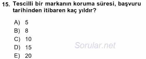 Ticaret Hukuku 1 2016 - 2017 Ara Sınavı 15.Soru