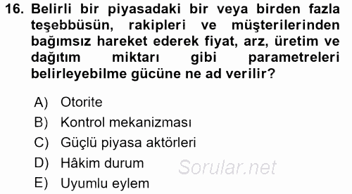 Ticaret Hukuku 1 2016 - 2017 Ara Sınavı 16.Soru