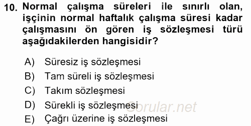 Perakende Yönetimi 2017 - 2018 Dönem Sonu Sınavı 10.Soru