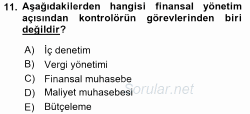 Perakende Yönetimi 2017 - 2018 Dönem Sonu Sınavı 11.Soru