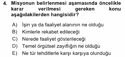 Perakende Yönetimi 2017 - 2018 Dönem Sonu Sınavı 4.Soru