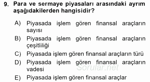 Perakende Yönetimi 2017 - 2018 Dönem Sonu Sınavı 9.Soru