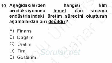 Medya Ekonomisi ve İşletmeciliği 2013 - 2014 Dönem Sonu Sınavı 10.Soru
