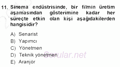 Medya Ekonomisi ve İşletmeciliği 2013 - 2014 Dönem Sonu Sınavı 11.Soru