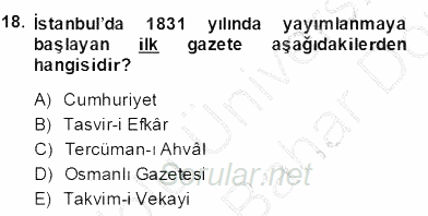 Medya Ekonomisi ve İşletmeciliği 2013 - 2014 Dönem Sonu Sınavı 18.Soru