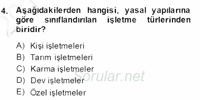 Medya Ekonomisi ve İşletmeciliği 2013 - 2014 Dönem Sonu Sınavı 4.Soru
