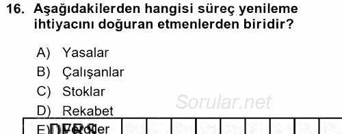 Yönetimde Güncel Yaklaşımlar 2015 - 2016 Ara Sınavı 16.Soru