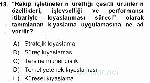 Yönetimde Güncel Yaklaşımlar 2015 - 2016 Ara Sınavı 18.Soru