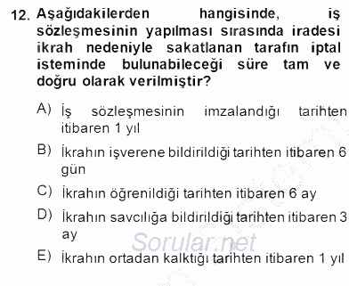 Medyada Çalışma Hayatı 2014 - 2015 Ara Sınavı 12.Soru