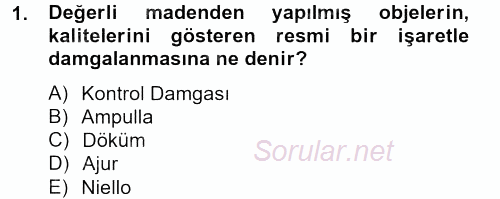 Ortaçağdan Günümüze Anadolu Uygarlıkları 2012 - 2013 Dönem Sonu Sınavı 1.Soru