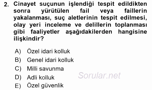 Özel Güvenlik Hukuku 1 2016 - 2017 Dönem Sonu Sınavı 2.Soru