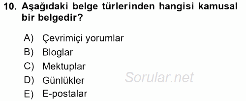 Sosyal Bilimlerde Araştırma Yöntemleri 2016 - 2017 Dönem Sonu Sınavı 10.Soru