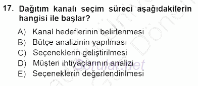 Spor Pazarlaması 2012 - 2013 Dönem Sonu Sınavı 17.Soru