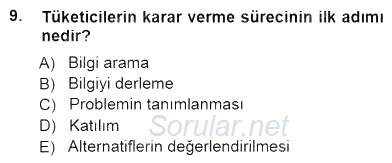 Spor Pazarlaması 2012 - 2013 Dönem Sonu Sınavı 9.Soru