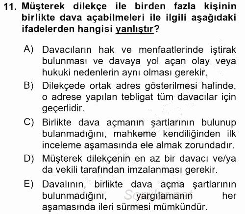 Vergi Yargılaması Hukuku 2016 - 2017 Ara Sınavı 11.Soru