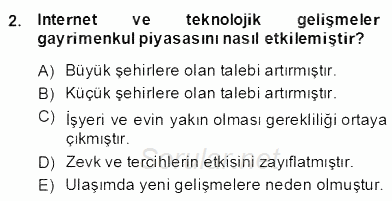 Gayrimenkul Yönetiminde Mesleki Etik 2013 - 2014 Dönem Sonu Sınavı 2.Soru