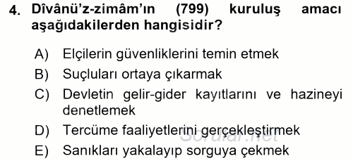 İslam Tarihi ve Medeniyeti 2 2017 - 2018 Ara Sınavı 4.Soru