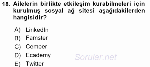 E-İş Süreçleri 2016 - 2017 Ara Sınavı 18.Soru