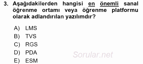 E-İş Süreçleri 2016 - 2017 Ara Sınavı 3.Soru