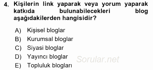 E-İş Süreçleri 2016 - 2017 Ara Sınavı 4.Soru