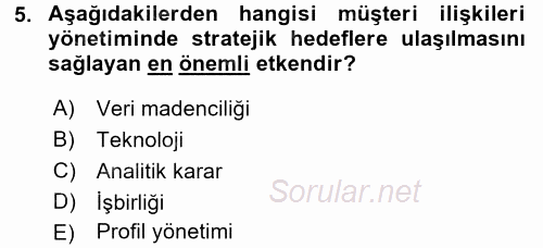 E-İş Süreçleri 2016 - 2017 Ara Sınavı 5.Soru