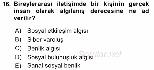 Temel Bilgi Teknolojileri 2 2015 - 2016 Ara Sınavı 16.Soru