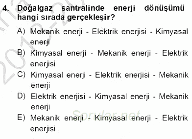 Geleneksel Enerji Kaynakları 2013 - 2014 Ara Sınavı 4.Soru