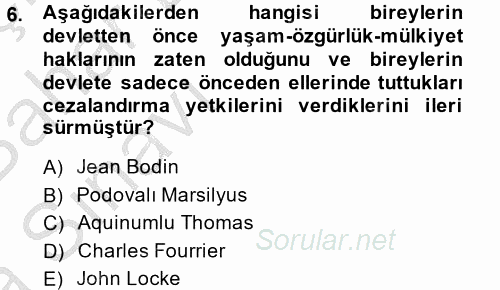 İnsan Hakları Ve Kamu Özgürlükleri 2014 - 2015 Ara Sınavı 6.Soru
