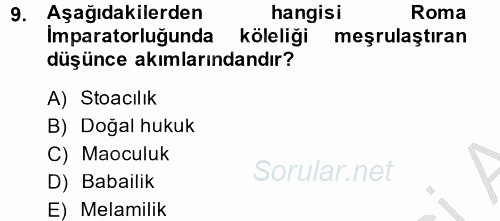 İnsan Hakları Ve Kamu Özgürlükleri 2014 - 2015 Ara Sınavı 9.Soru
