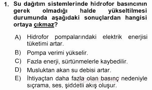 Isıtma Havalandırma ve Klima Sistemlerinde Enerji Ekonomisi 2015 - 2016 Tek Ders Sınavı 1.Soru