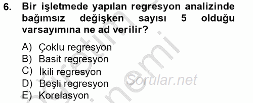 Maliyet Yönetimi 2012 - 2013 Ara Sınavı 6.Soru