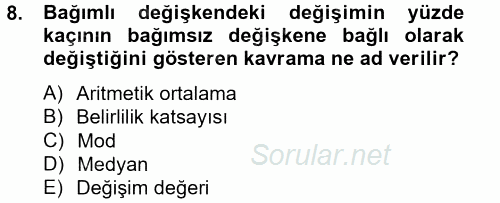 Maliyet Yönetimi 2012 - 2013 Ara Sınavı 8.Soru