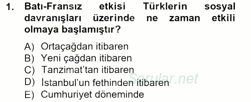 Sosyal Davranış ve Protokol 2012 - 2013 Dönem Sonu Sınavı 1.Soru