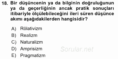 Hukuk Sosyolojisi 2017 - 2018 Dönem Sonu Sınavı 18.Soru