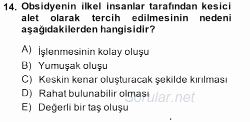 Tarihi Coğrafya 2013 - 2014 Dönem Sonu Sınavı 14.Soru