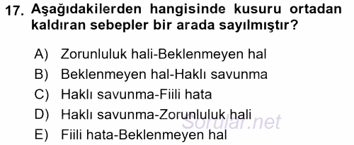 Medeni Hukuk 2 2015 - 2016 Ara Sınavı 17.Soru