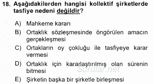 Muhasebe Uygulamaları 2015 - 2016 Dönem Sonu Sınavı 18.Soru