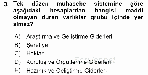 Muhasebe Uygulamaları 2015 - 2016 Dönem Sonu Sınavı 3.Soru